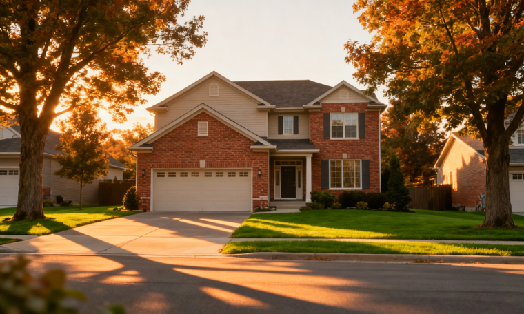 An Ontario home at dusk